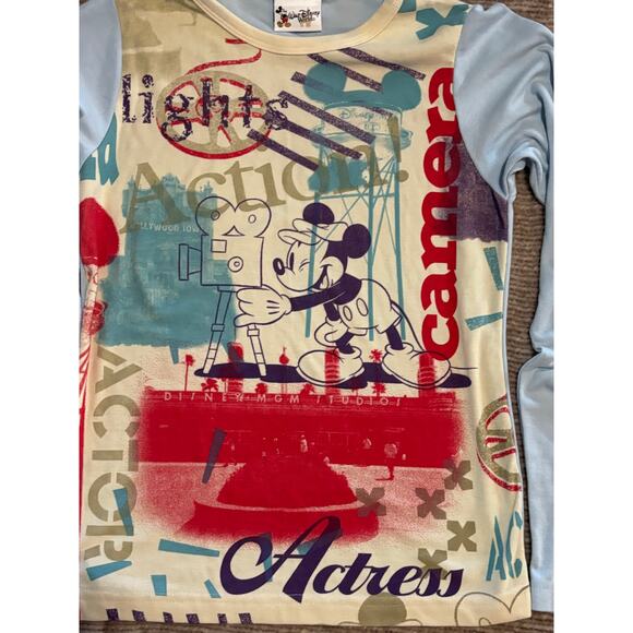 Vintage Disney Mickey Mouse “Lights, Camera, Action” Long Sleeve Graphic Tee - Picture 4 of 9